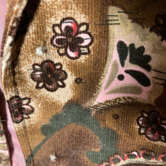 Larry Levine Short Jacket with brown and pink floral and paisley design. - Picture 9 of 12